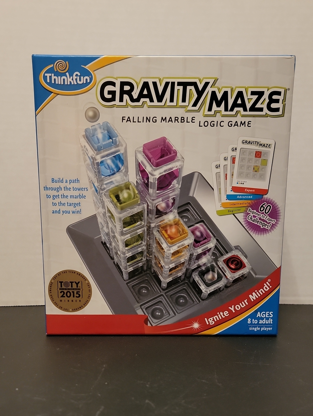 Marble Maze Logic Puzzle with Multicolor Towers